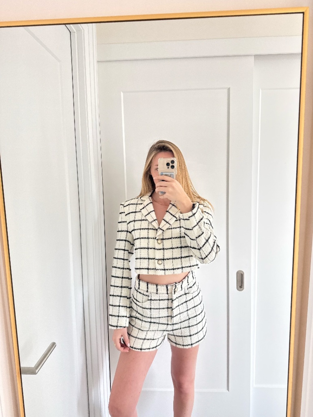 ZARA Tweed Blazer & Shorts Matching Set – Black & White Size XS - Picture 16 of 16
